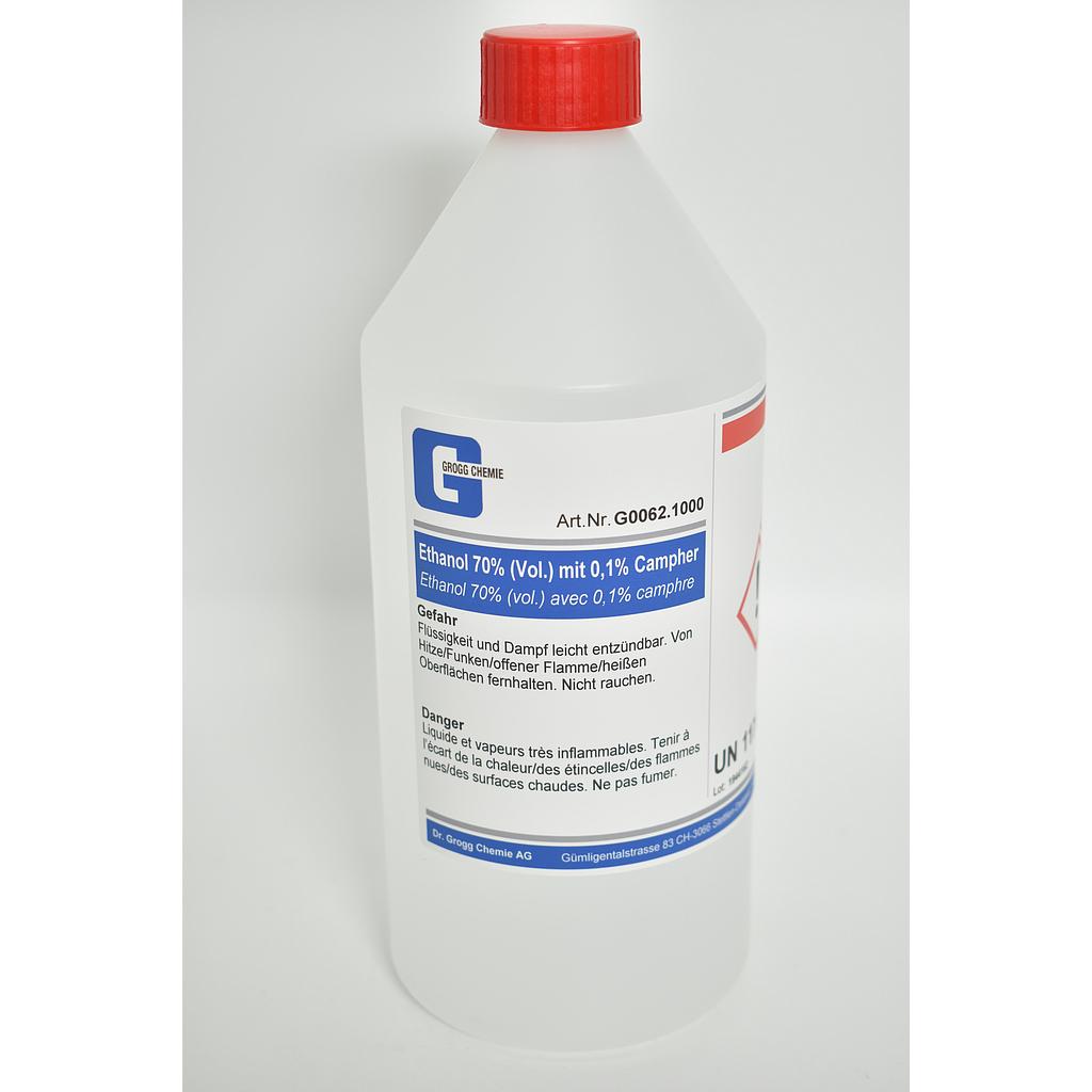 Etanolo 70% (vol.) con 0,1% di canfora