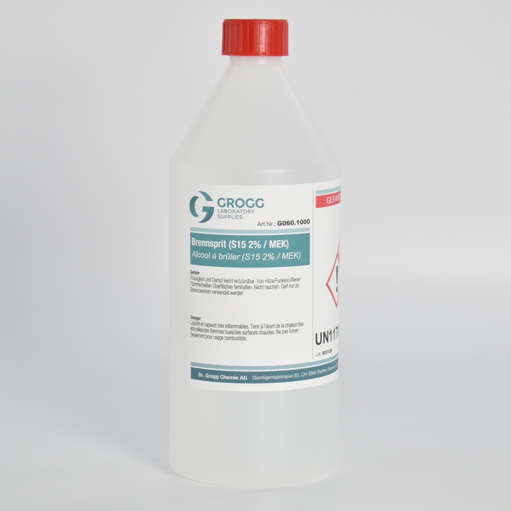 Alcool à brûler (S15 2.5% / MEK/MIBK) à des fins de combustion