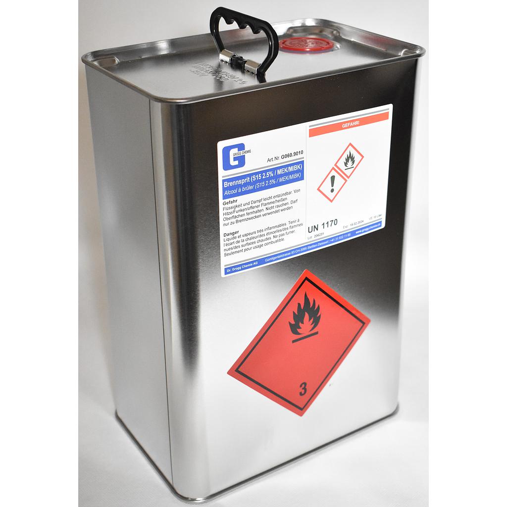 Alcool à brûler (S15 2.5% / MEK/MIBK) à des fins de combustion