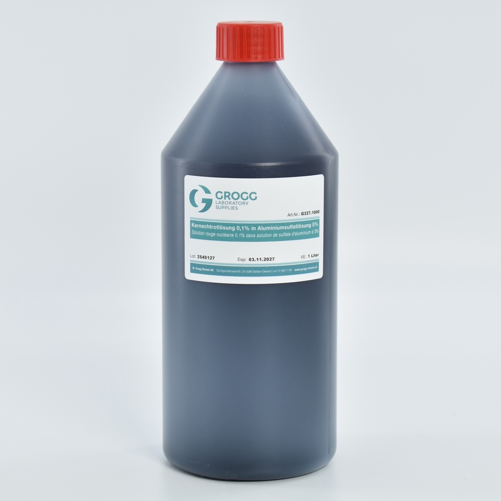 Solution rouge nucléaire 0,1% dans solution de sulfate d'aluminium 5%
