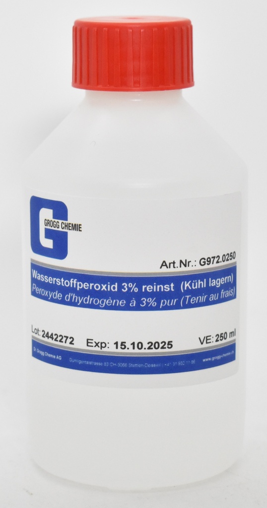 Peroxyde d'hydrogène 3% extra pur (Tenir au frais)