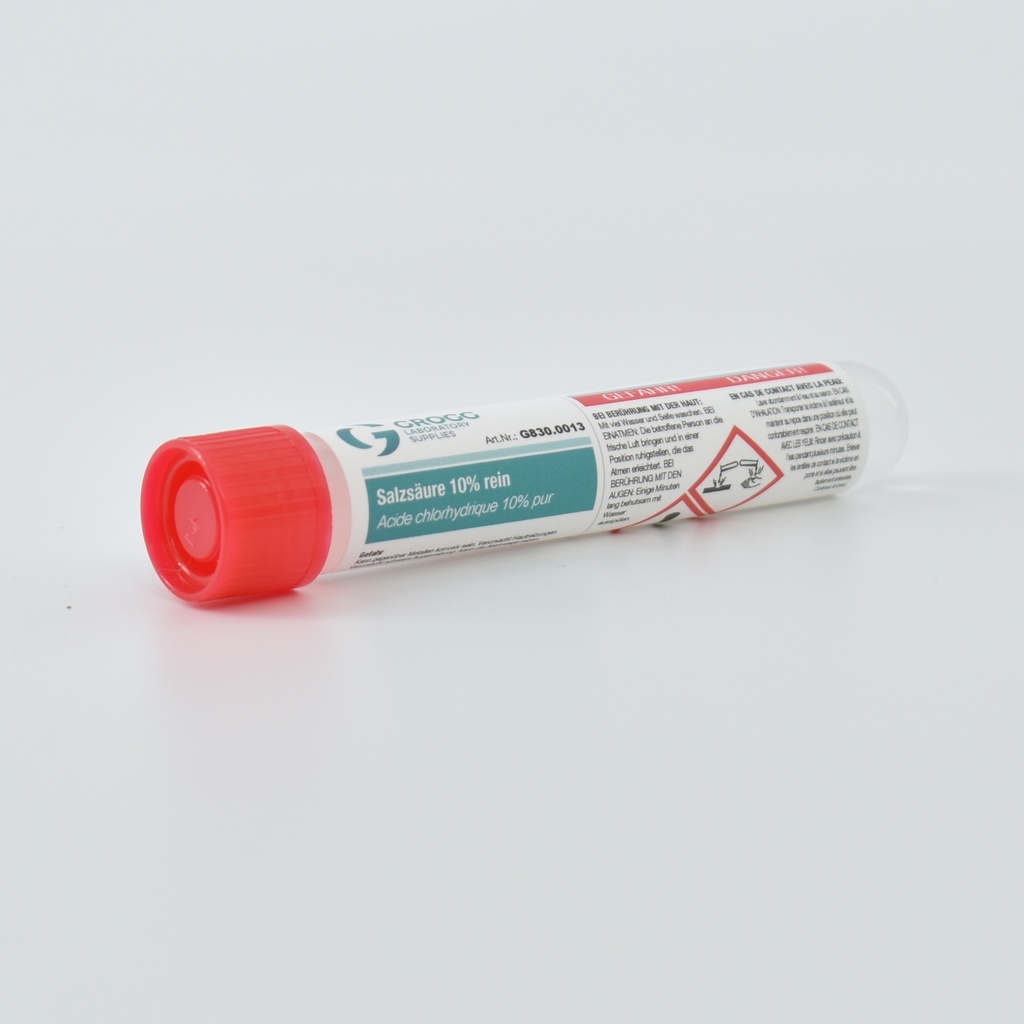 Salzsäure 10% rein, 13 ml Spezialabfüllung (Röhrchen 60.541.003)