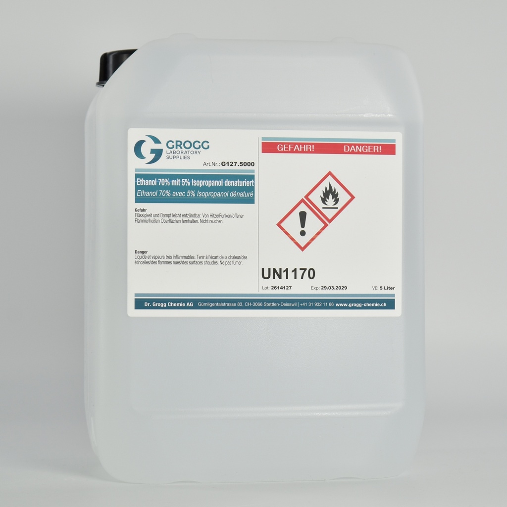 Ethanol 70% denatured with 5% isopropanol