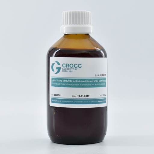 [G292.0250] Lugol's solution (diluted iodine-potassium iodide solution) for Gram stain