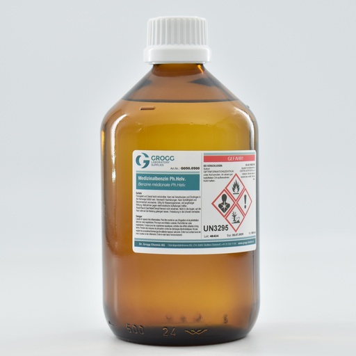[G050.0500] Medicinal spirit Ph.Helv. (This product was taxed at a preferential rate; it may therefore not be used as fuel. Infringements will be penalised in accordance with the Mineral Oil Tax Act)