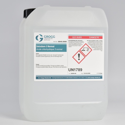 [G845.5000] Acide chlorhydrique 3 Normal