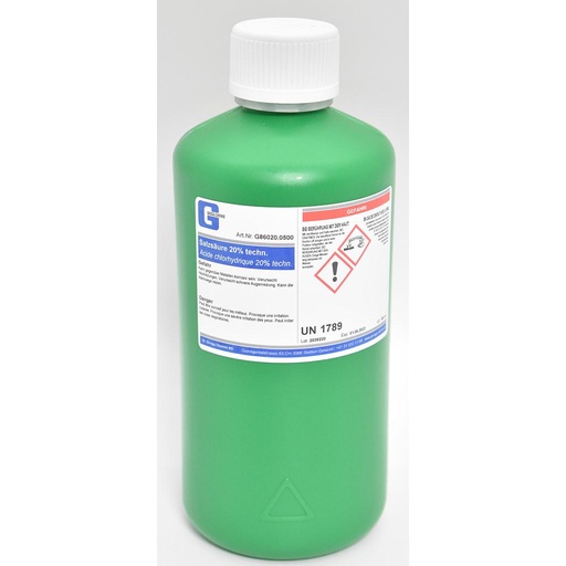 [G86020.0500] Acide chlorhydrique 20% techn.