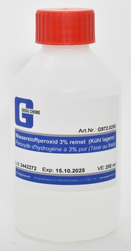 [G972.0250] Hydrogen peroxide 3% extra pure (Store cool)