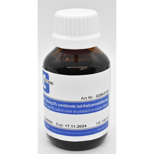 [G289.0100] Soluzione di Lugols 5% (soluzione diluita di iodio-potassio ioduro)